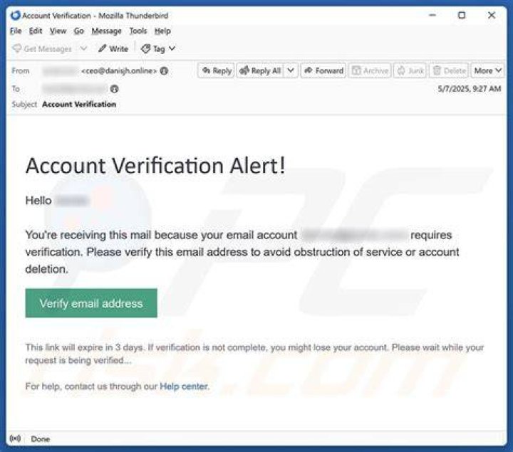 Email verification steps for a streaming account