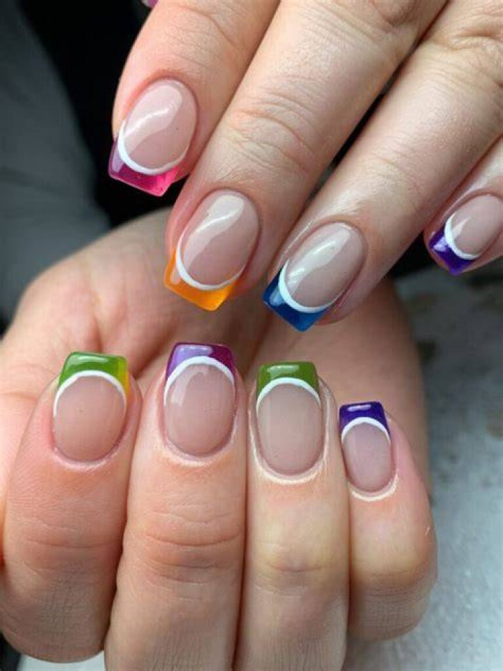 Jelly French Tips Colorful Sheer Nails 2026
