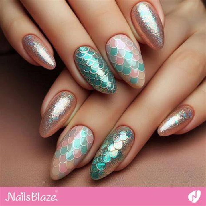 Mermaid Scale Iridescent Holographic Nails 2026