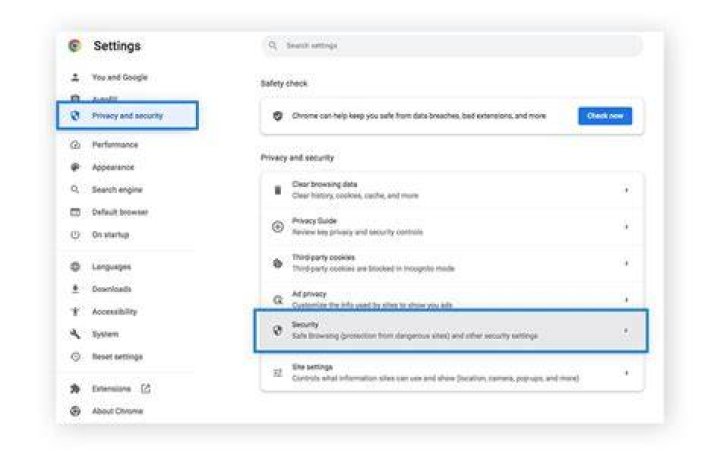 Secure DNS and privacy-focused browsing settings